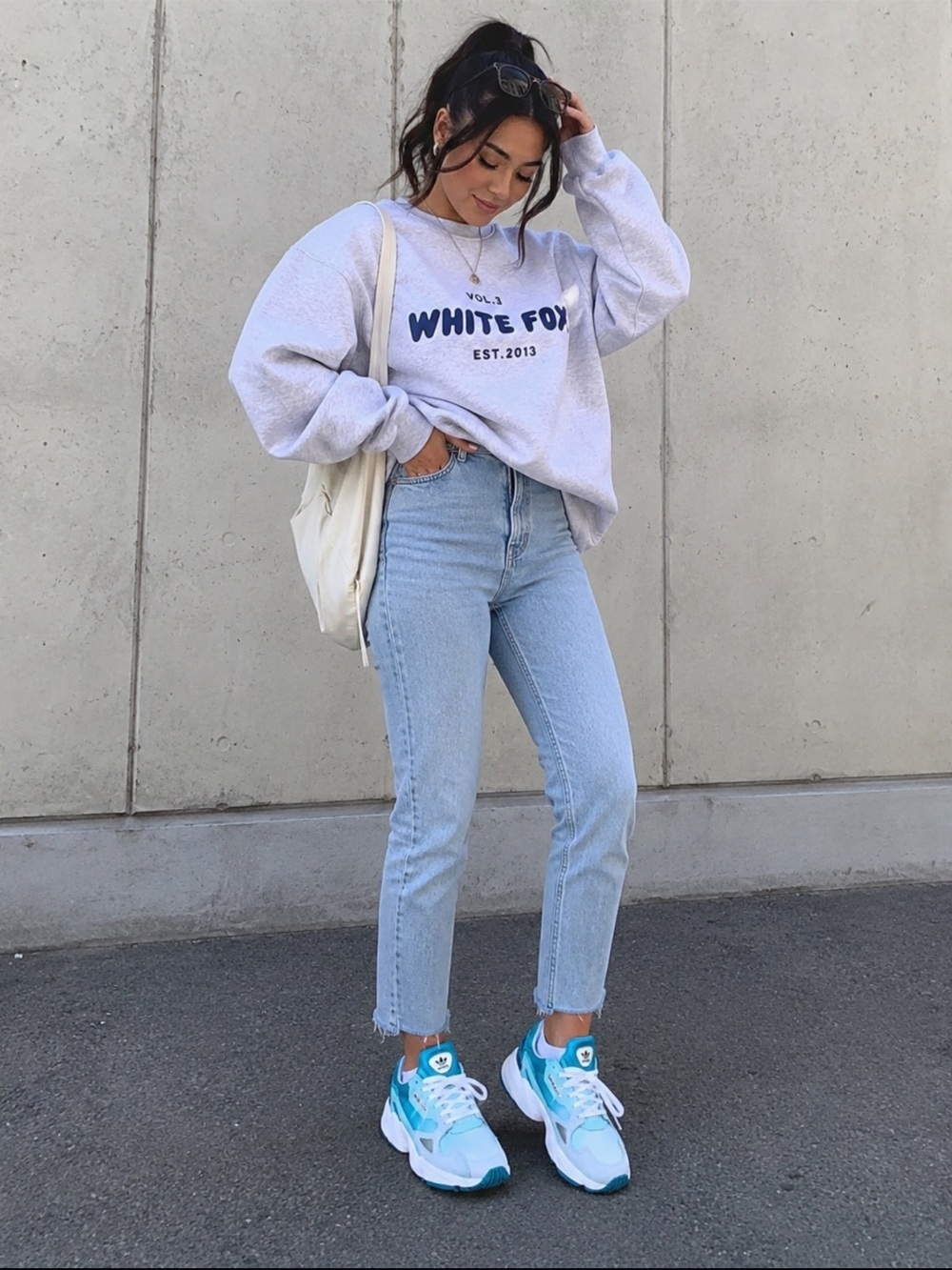 Women's Adidas Falcon EF1963 Retro Sneaker Blue Teal Aqua  Running Shoes 7 Ombre